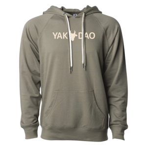 YAK Hoodie with screen printed YAK DAO Logo on front